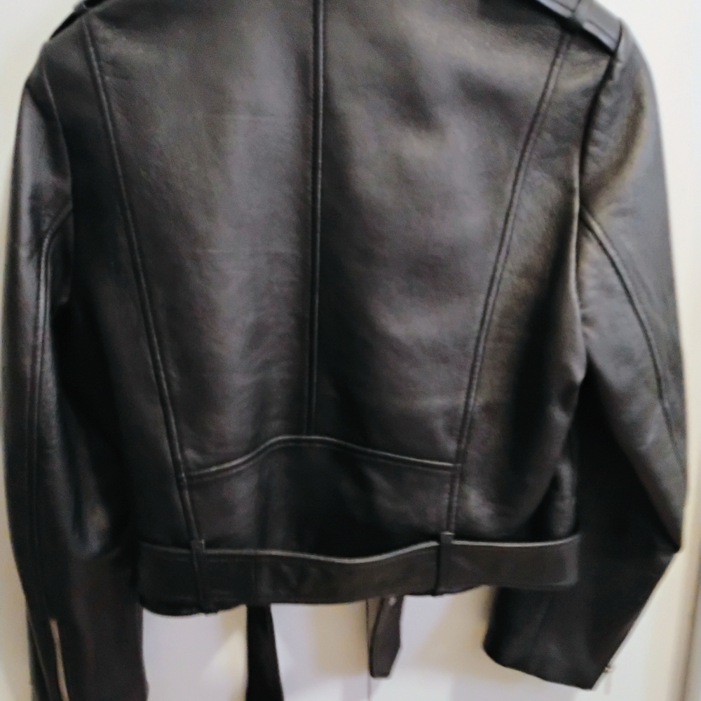 Cropped Leather Jacket - image 3